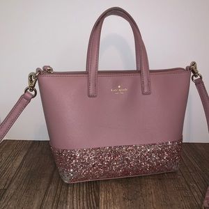Kate Spade Greta court peony glitter crossbody